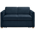 SCHLAFSOFA  in Flachgewebe Dunkelblau  - Buchefarben/Naturfarben, KONVENTIONELL, Holz/Textil (144/81/97,5cm) - Carryhome