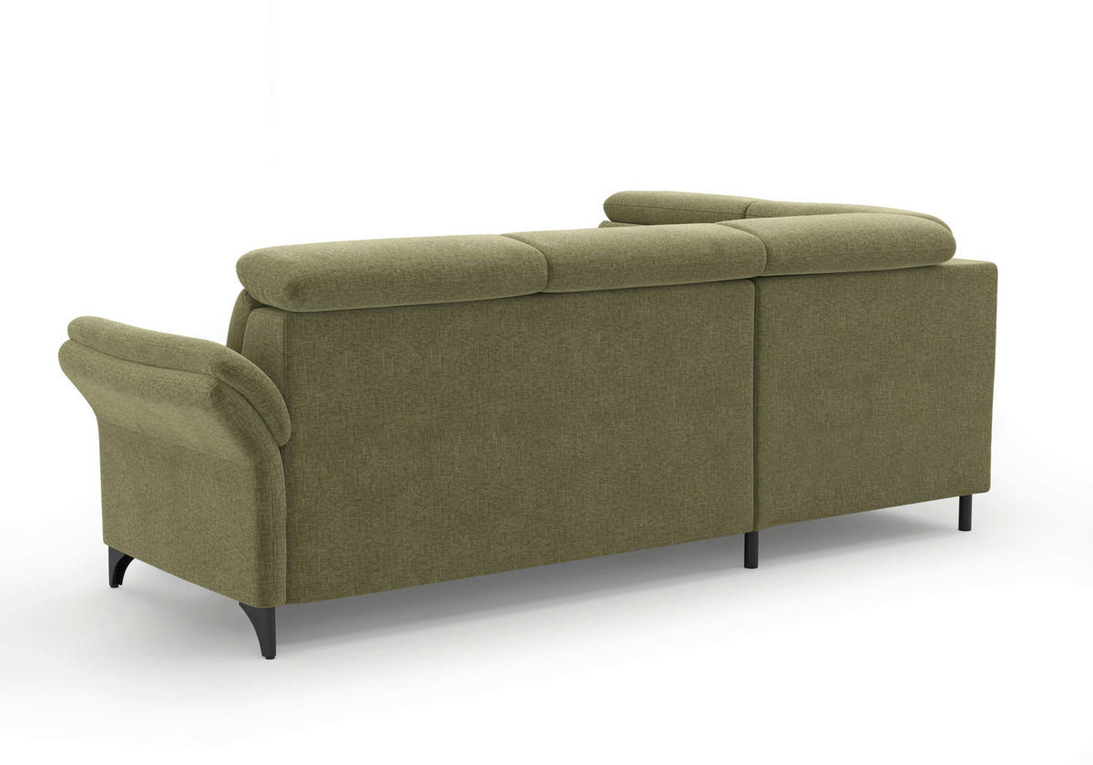 ECKSOFA Flachgewebe Hellgrün  - Schwarz/Hellgrün, Konventionell, Textil/Metall (193/247cm) - Sit & More