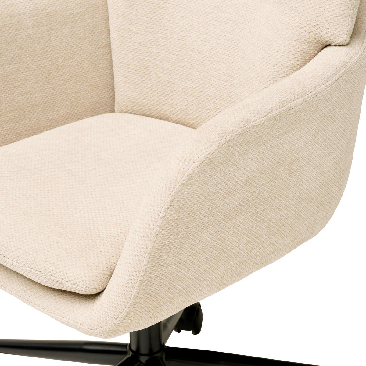 DREHSTUHL  in Webstoff Beige  - Beige/Schwarz, MODERN, Kunststoff/Textil (55/85-95/60cm) - MID.YOU