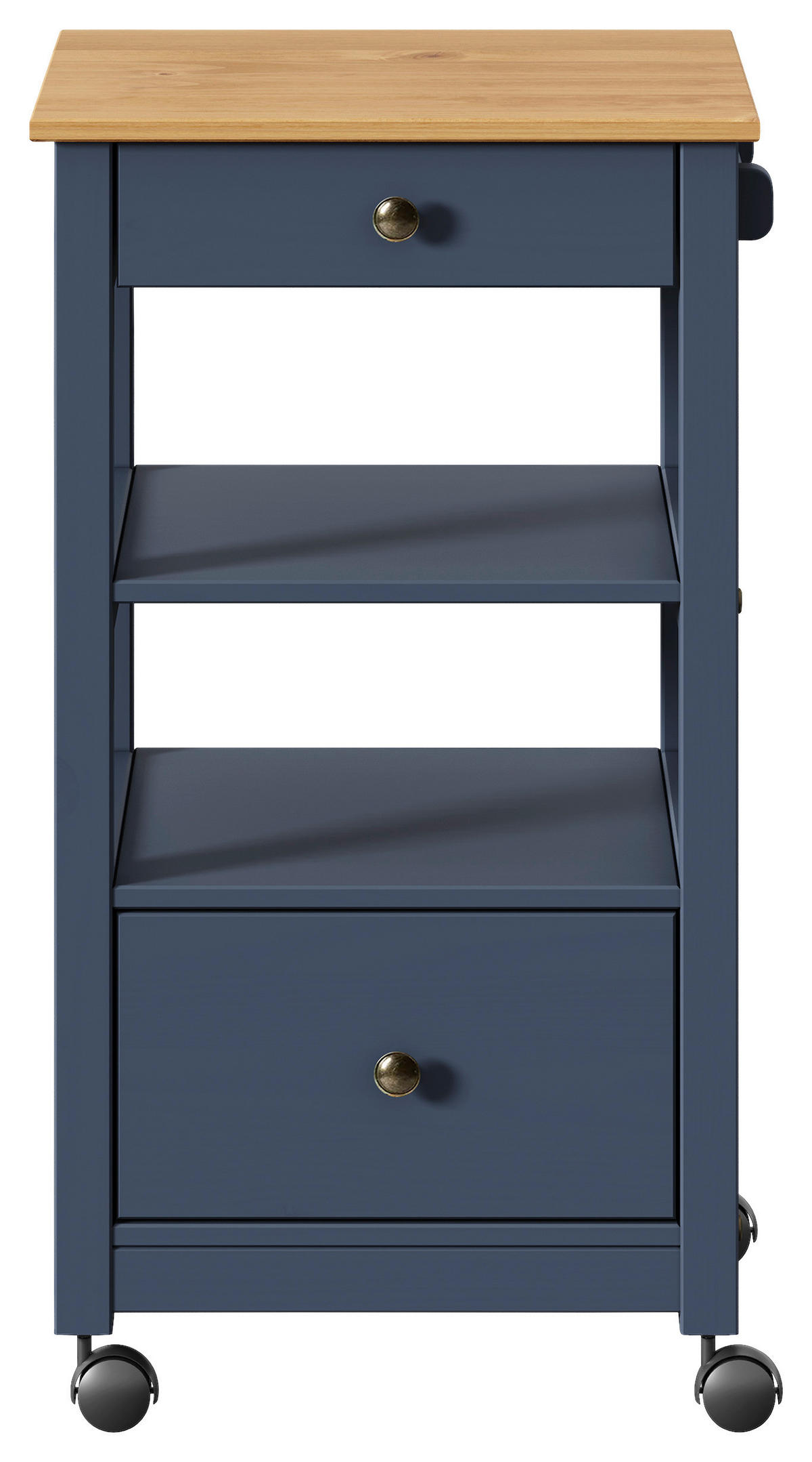 SERVIERWAGEN Kiefer massiv Braun, Grau  - Dunkelgrau/Zinkfarben, MODERN, Holz/Kunststoff (50/90,6/40cm) - Livetastic