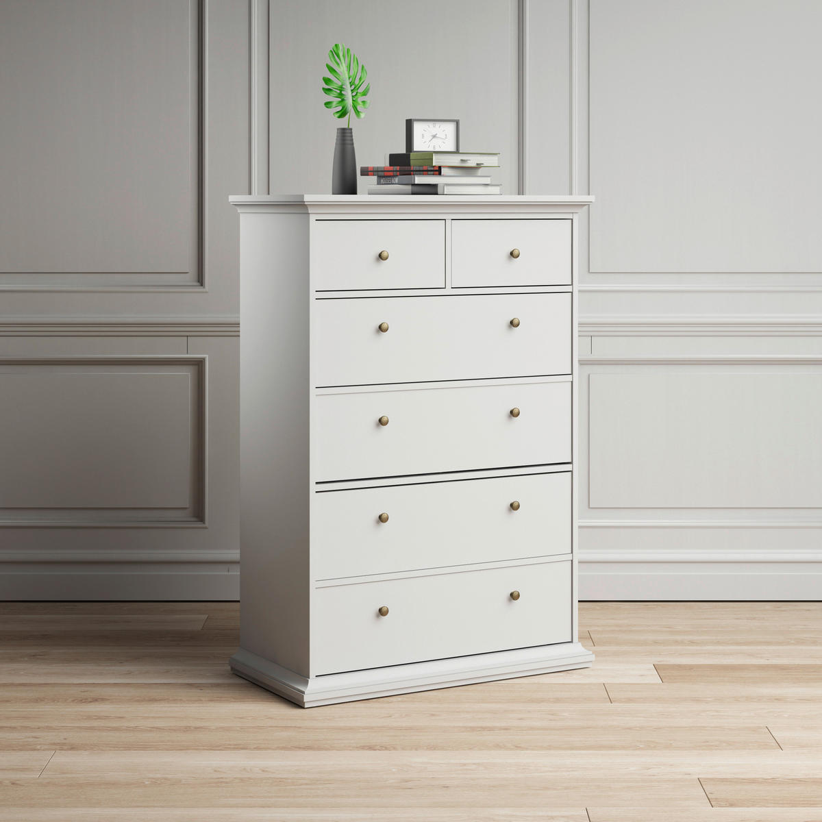 BYRÅ 96,2/139,48/48,5 cm  - vit/mässingsfärgad, Design, metall/trämaterial (96,2/139,48/48,5cm) - Best Price