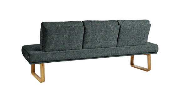 SITZBANK 209/92/78 cm  in Türkis, Eichefarben  - Türkis/Eichefarben, Design, Holz/Textil (209/92/78cm) - Dieter Knoll