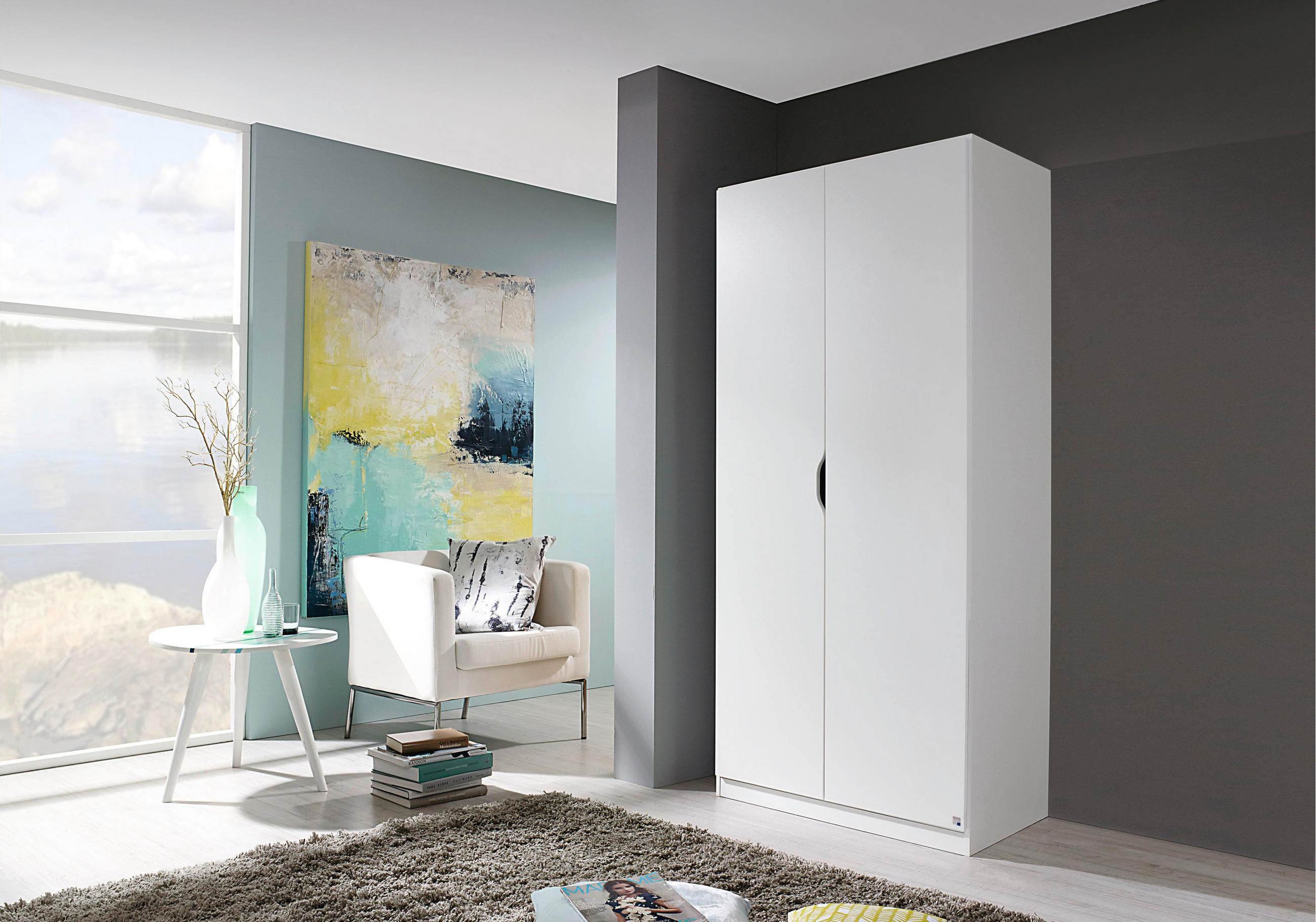 ARMOIRE in Weiss  - blanc, Konventionell, matériau de bois (91/197/54cm) - home24