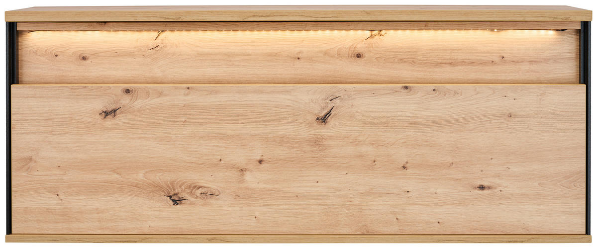 VISEĆI ELEMENT - hrast Artisan/crna, Konvencionalno, drvni materijal (120/45/30cm) - Voleo