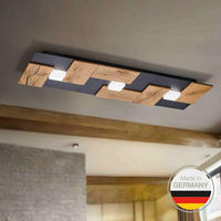 LED-DECKENLEUCHTE 662 77/26/5 cm   - Wildeiche, Natur, Metall (77/26/5cm) - Ambiente