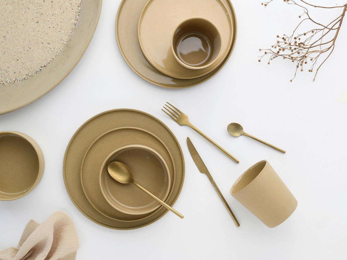 KOMBISERVICE Sandfarben 8-teilig 2 Personen  - Sandfarben, Trend, Keramik - Creatable