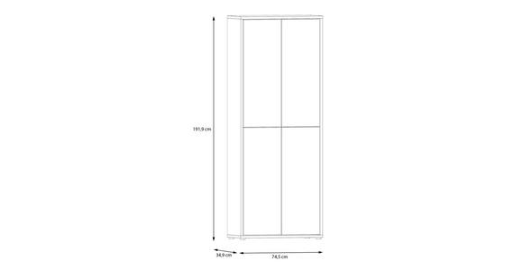 SCHUHSCHRANK 75/192/35 cm  - Terracotta/Grau, Basics, Holzwerkstoff/Kunststoff (75/192/35cm) - Xora