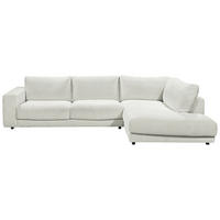 ECKSOFA in Cord Hellgrau  - Hellgrau/Schwarz, Design, Kunststoff/Textil (325/224cm) - Hom`in