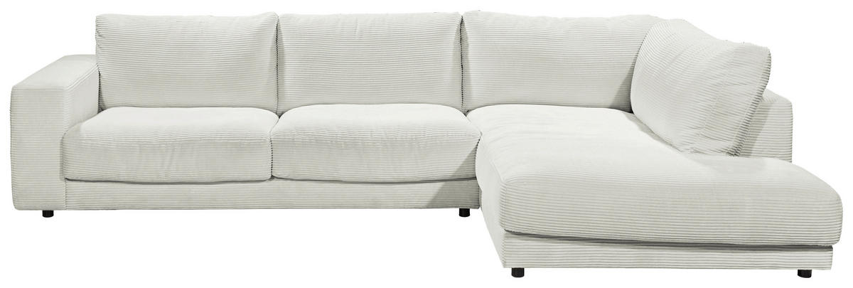 ECKSOFA in Cord Hellgrau  - Hellgrau/Schwarz, Design, Kunststoff/Textil (325/224cm) - Hom`in
