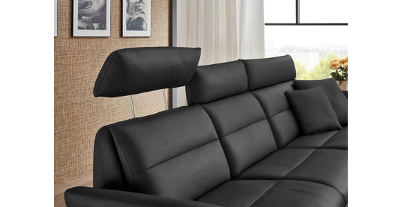 ECKSOFA in Echtleder Anthrazit  300/157 cm  - Anthrazit/Schwarz, Design, Leder/Metall (300/157cm) - Dieter Knoll