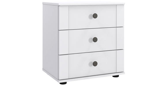 NACHTKÄSTCHEN 52/58/38 cm  in Weiß  - Schwarz/Weiß, Trend, Holzwerkstoff/Kunststoff (52/58/38cm) - Carryhome