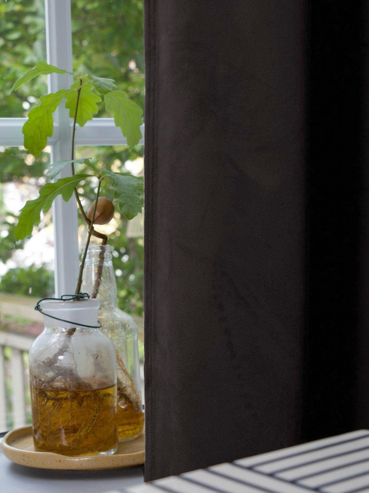 FERTIGVORHANG Verdunkelung  - Anthrazit, Basics, Textil (135/280cm) - Svanefors