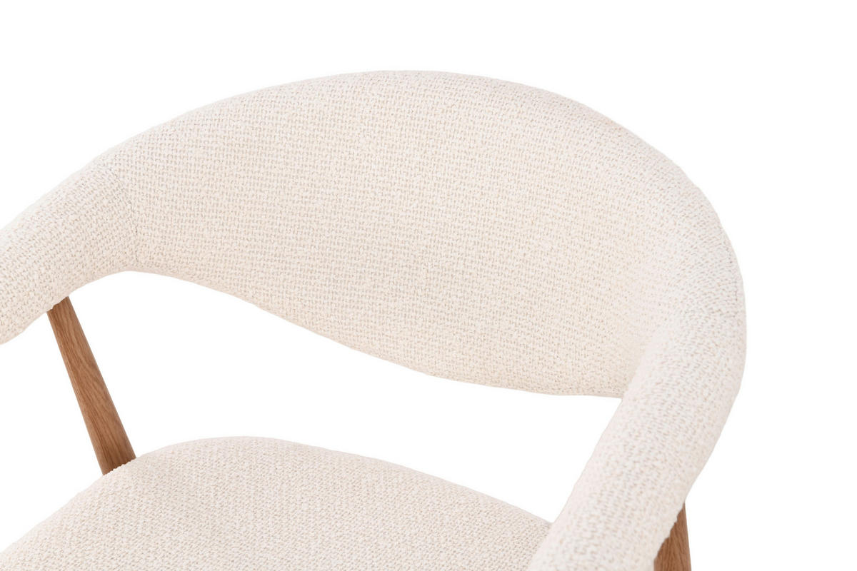 ARMLEHNSTUHL  Stoffauswahl Bouclé  Eichefarben, Creme  - Eichefarben/Creme, Design, Textil/Metall (58/78/60cm) - Lomoco