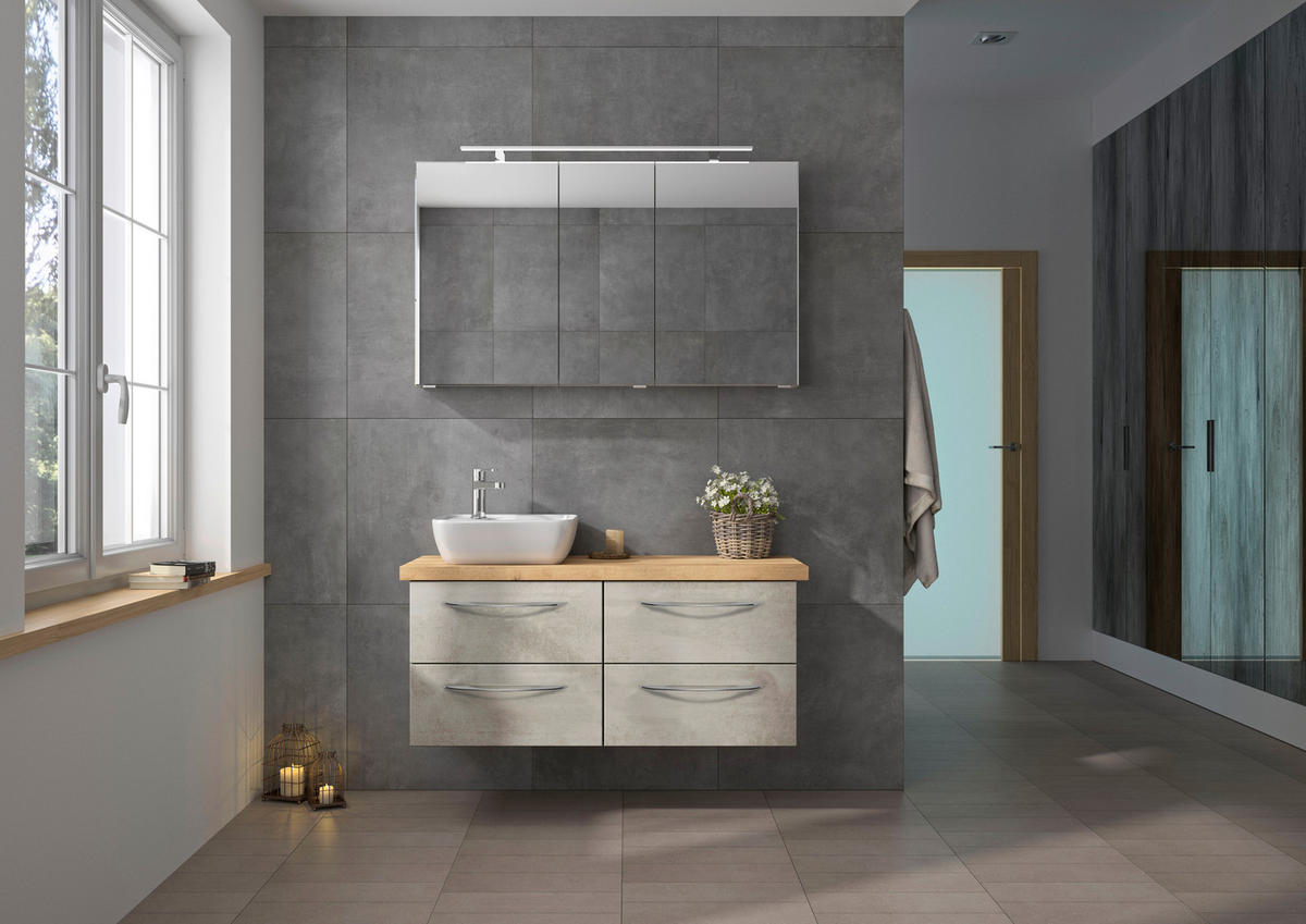 BADEZIMMER  in 120 cm  - Weiß/Grau, KONVENTIONELL, Holzwerkstoff (120cm) - Pelipal
