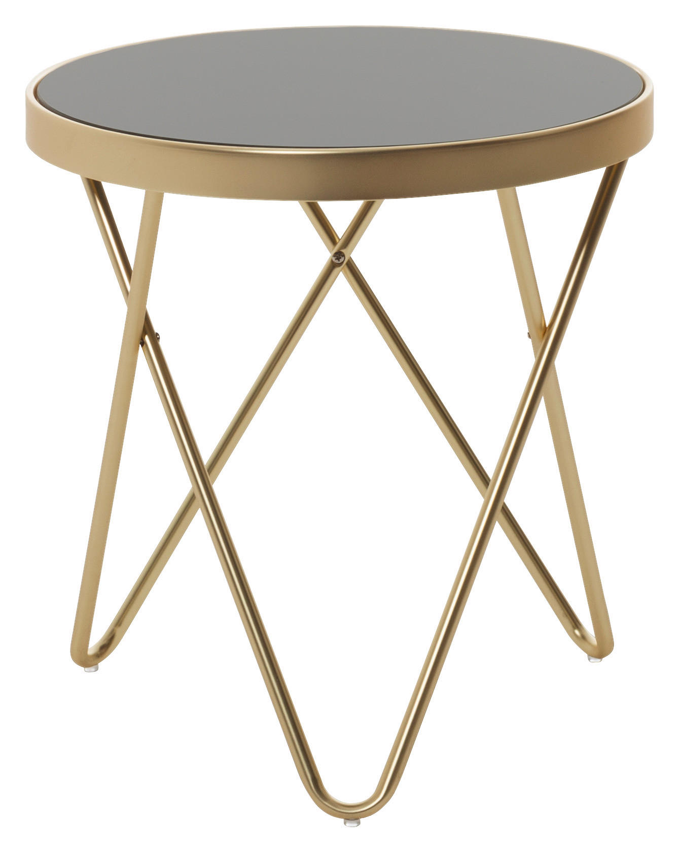 POMOĆNI STOLIĆ crna, zlatne boje  staklo   - zlatne boje/crna, Design, staklo/metal (42/46cm) - MID.YOU