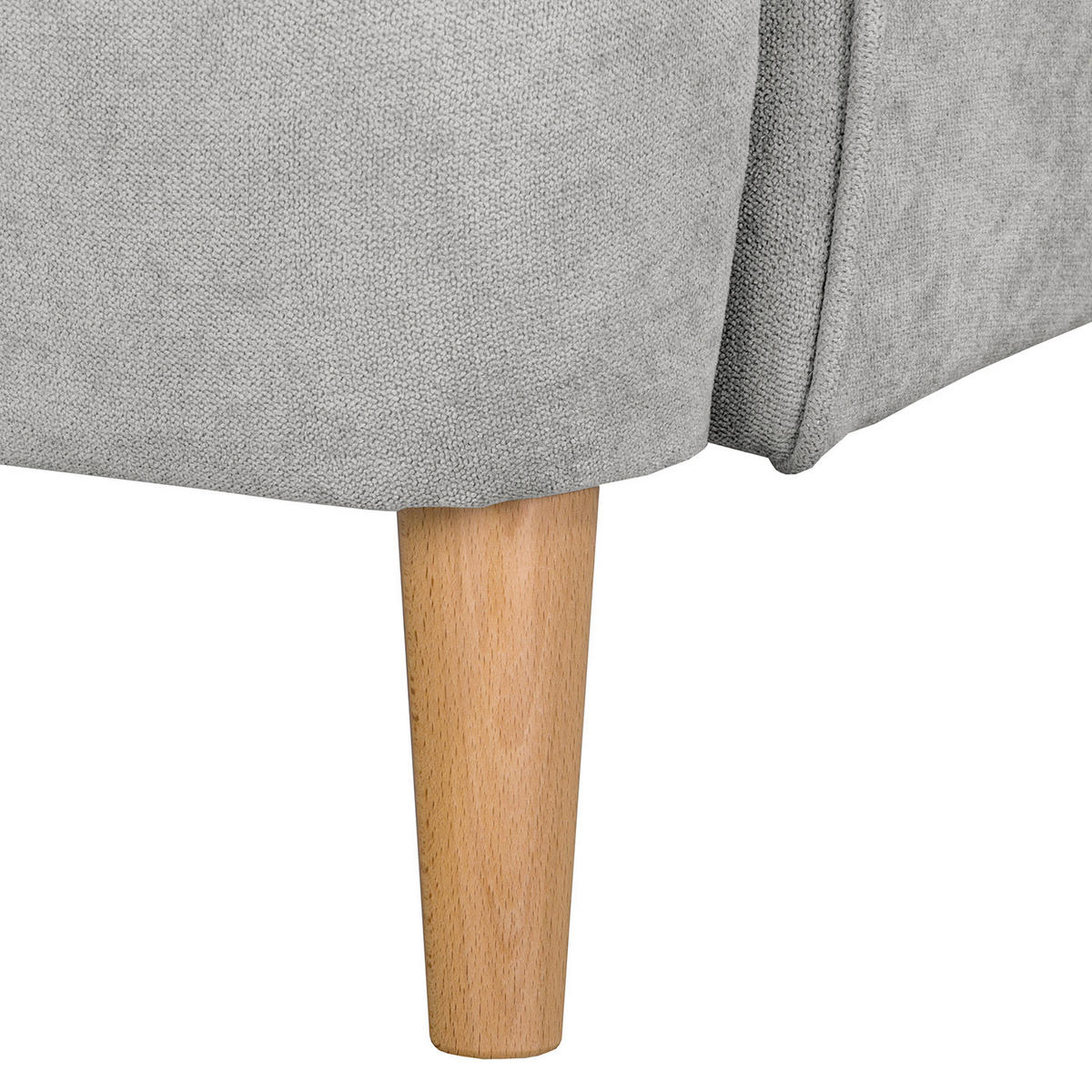 OHRENSESSEL Scandi Mikrofaser Hellgrau  - Hellgrau/Naturfarben, Design, Holz/Textil (87/105/90cm) - Livetastic