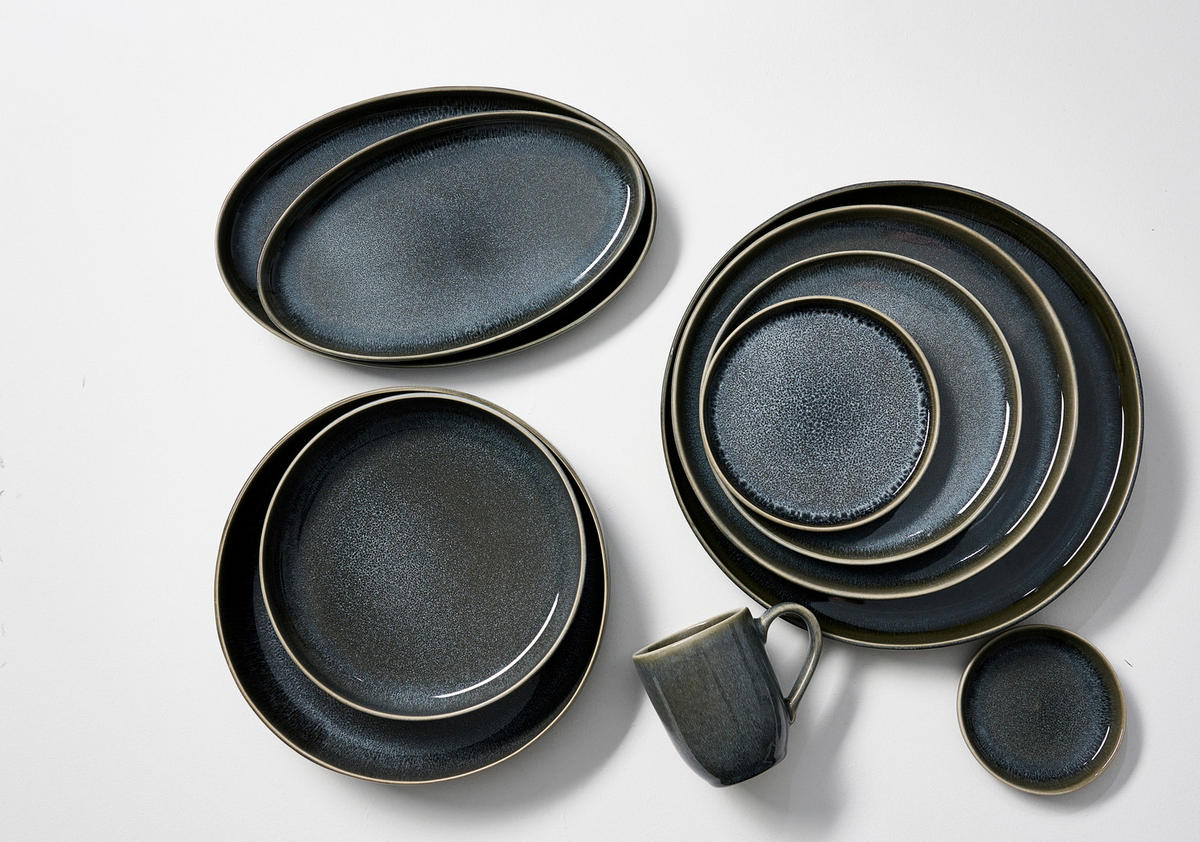 DESSERTTELLER Grau Eda Schiefer  - Grau, KONVENTIONELL, Keramik (22/2cm) - Ritzenhoff Breker