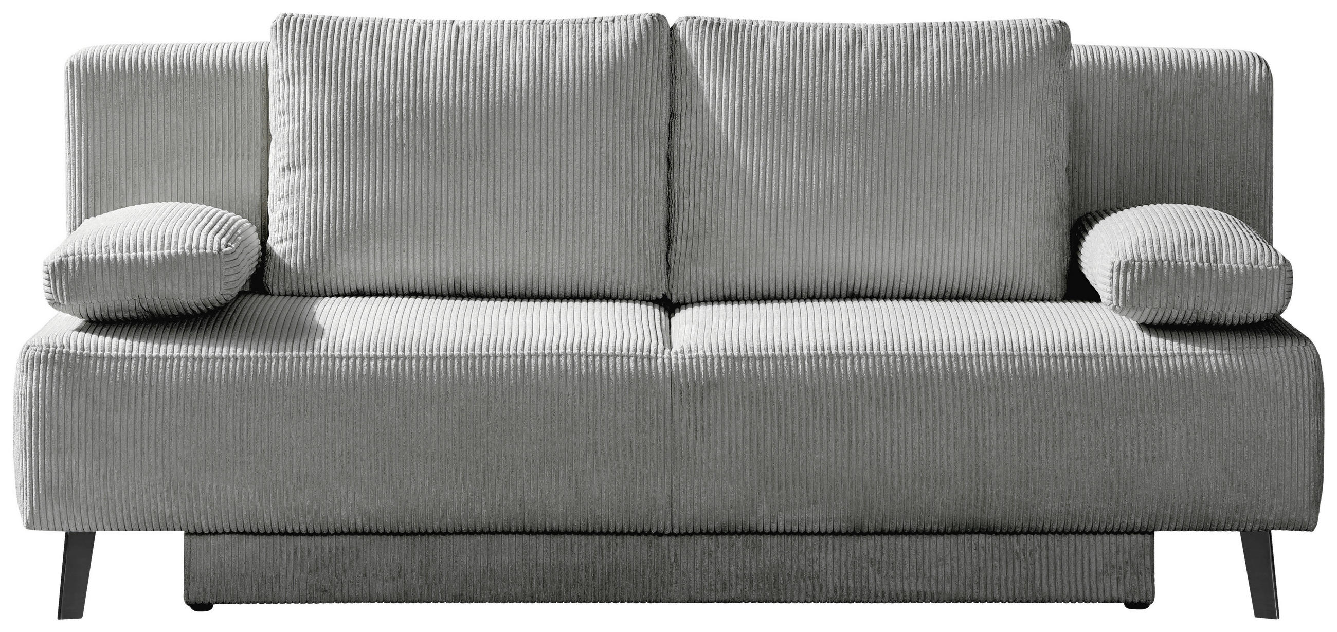 SCHLAFSOFA  mit Fußauswahl, Stoffauswahl, Rücken echt Cord Hellgrau  - Hellgrau/Schwarz, MODERN, Textil/Metall (193/85/88cm) - Novel