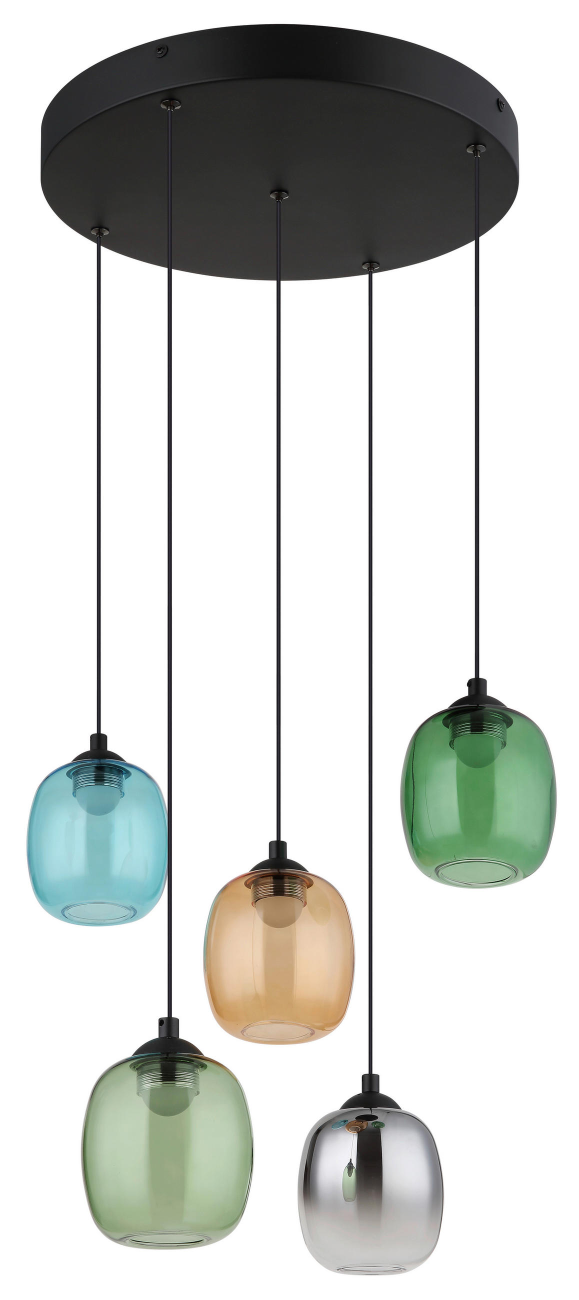 LED-HÄNGELEUCHTE MINARA 43/150 cm   - Blau/Dunkelgrün, Basics, Glas/Kunststoff (43/150cm)