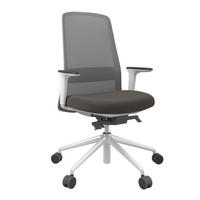 DREHSTUHL Grau, Weiß, Dunkelbraun  - Dunkelbraun/Weiß, MODERN, Kunststoff/Textil (70/103-115/70cm)