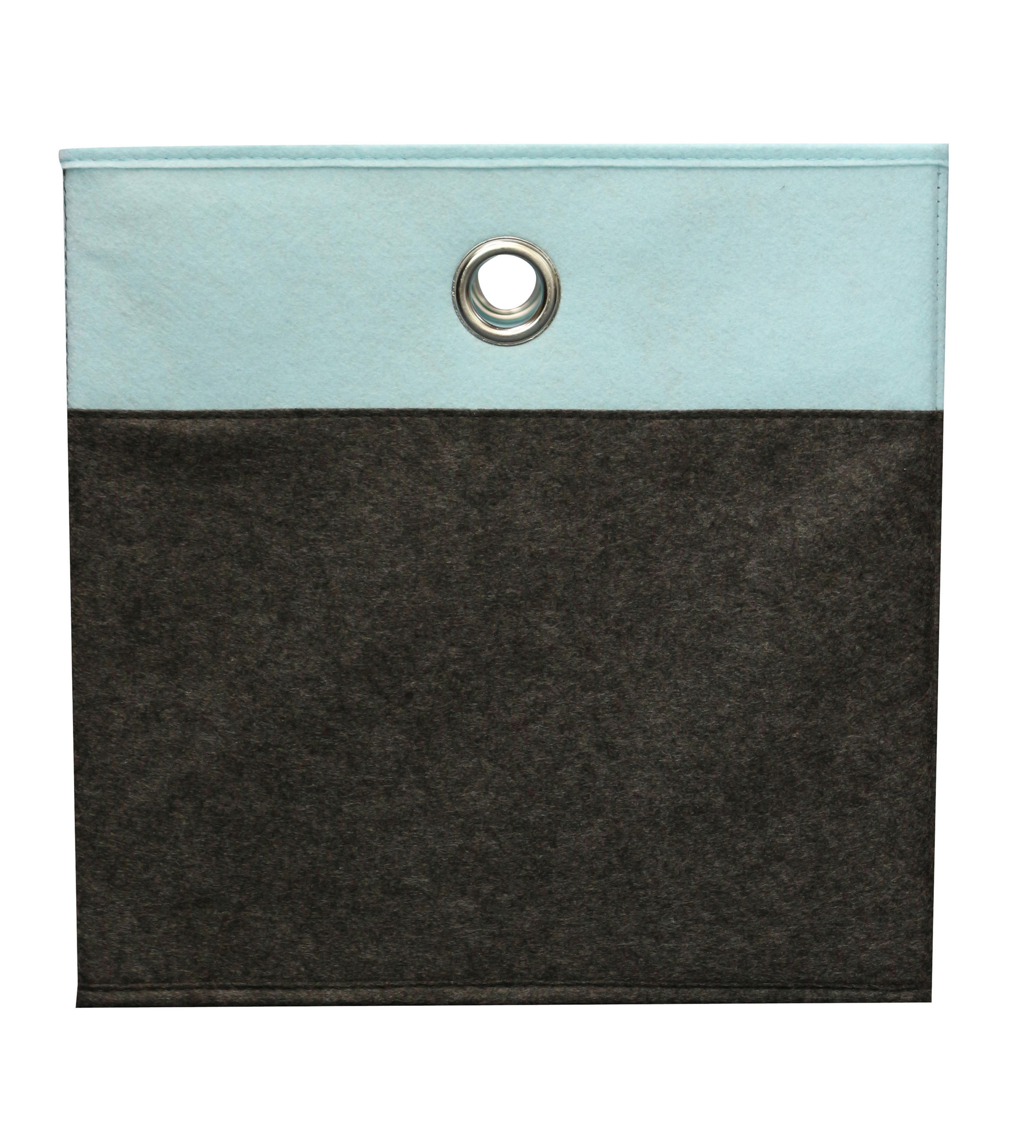FALTBOX - Anthrazit/Hellblau, Design, Karton/Textil (32/32/32cm) - Carryhome