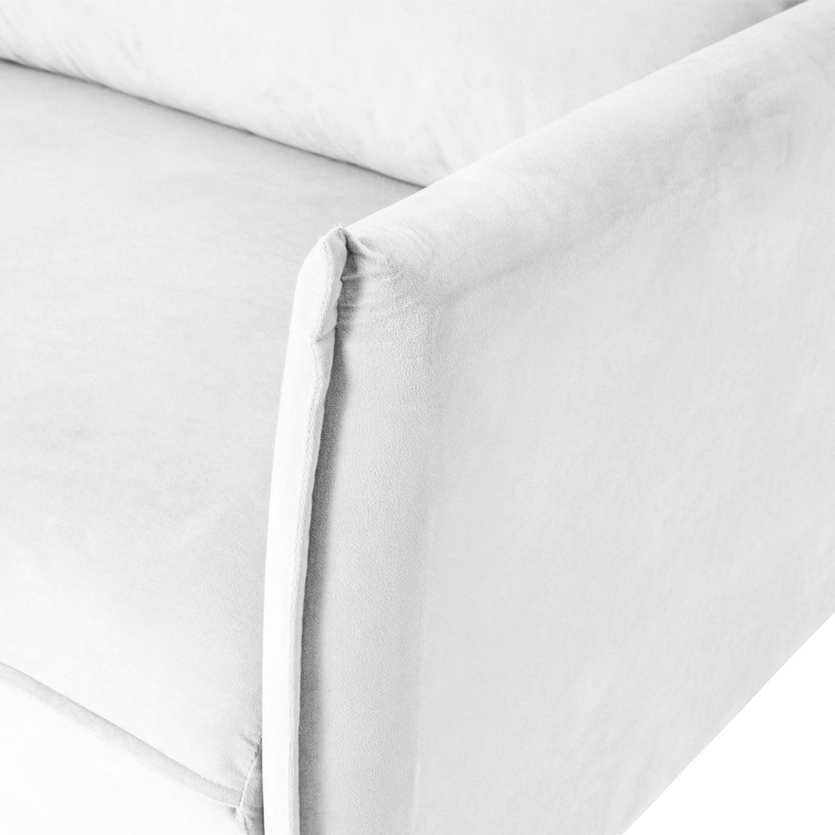 3-SITZER-SOFA JULI in Samt Weiß  - Schwarz/Weiß, Design, Holz/Textil (203/86/100cm) - P & B