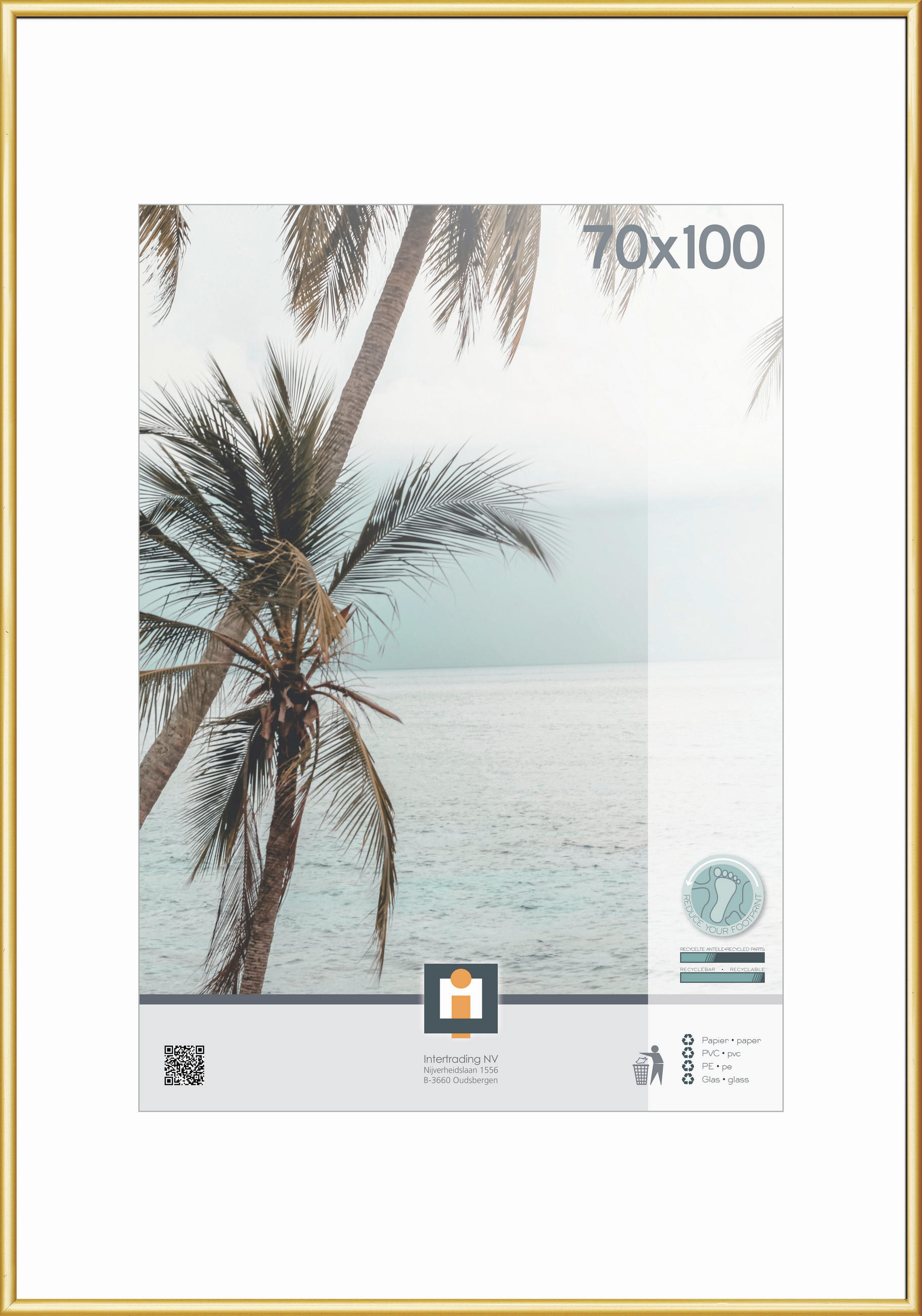 BILDERRAHMEN - Goldfarben, Basics, Glas/Kunststoff (101/71cm)