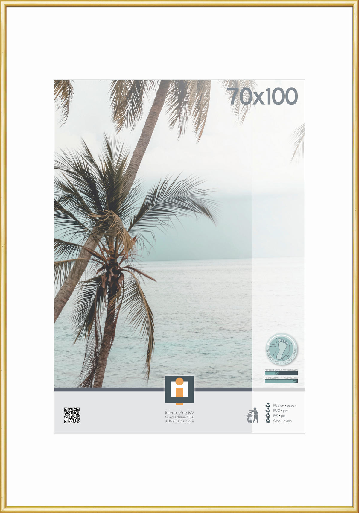 RÁM NA OBRAZY, 1 foto 70 cm x 100 cm - barvy zlata, Basics, plast/sklo (101/71cm)