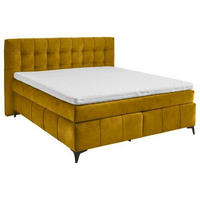 BOXSPRINGBETT 180/200 cm  in Gelb  - Gelb/Schwarz, Konventionell, Kunststoff/Textil (180/200cm) - Modante