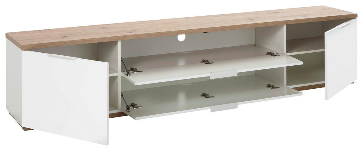 LOWBOARD  in 240/51/40,5 cm  - Weiß Hochglanz/Eiche Artisan, MODERN, Holz/Holzwerkstoff (240/51/40,5cm) - Carryhome
