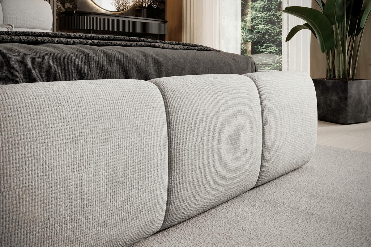 POLSTERBETT 180/200 cm,  in Beige,  - Beige/Schwarz, Design, Kunststoff/Textil (180/200cm) - Esposa