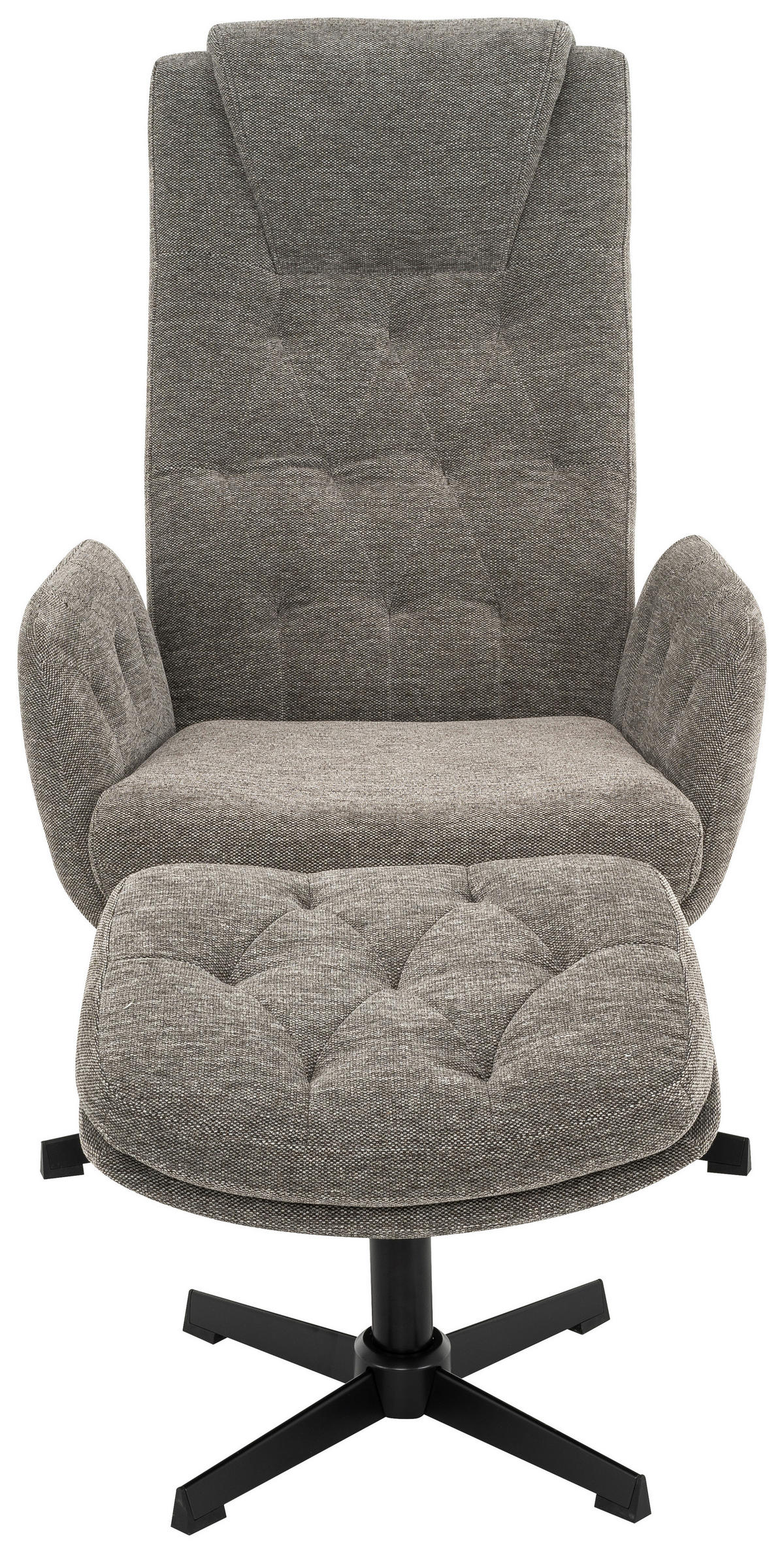 SESSELSET Webstoff Hocker    - Schwarz/Grau, MODERN, Textil/Metall (70/107/87cm) - MID.YOU
