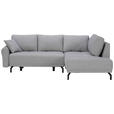 ECKSOFA in Webstoff Grau  - Schwarz/Grau, Design, Textil/Metall (250/191cm) - Carryhome