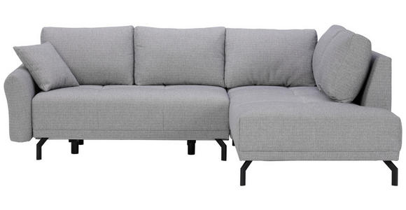 ECKSOFA in Webstoff Grau  - Schwarz/Grau, Design, Textil/Metall (250/191cm) - Carryhome