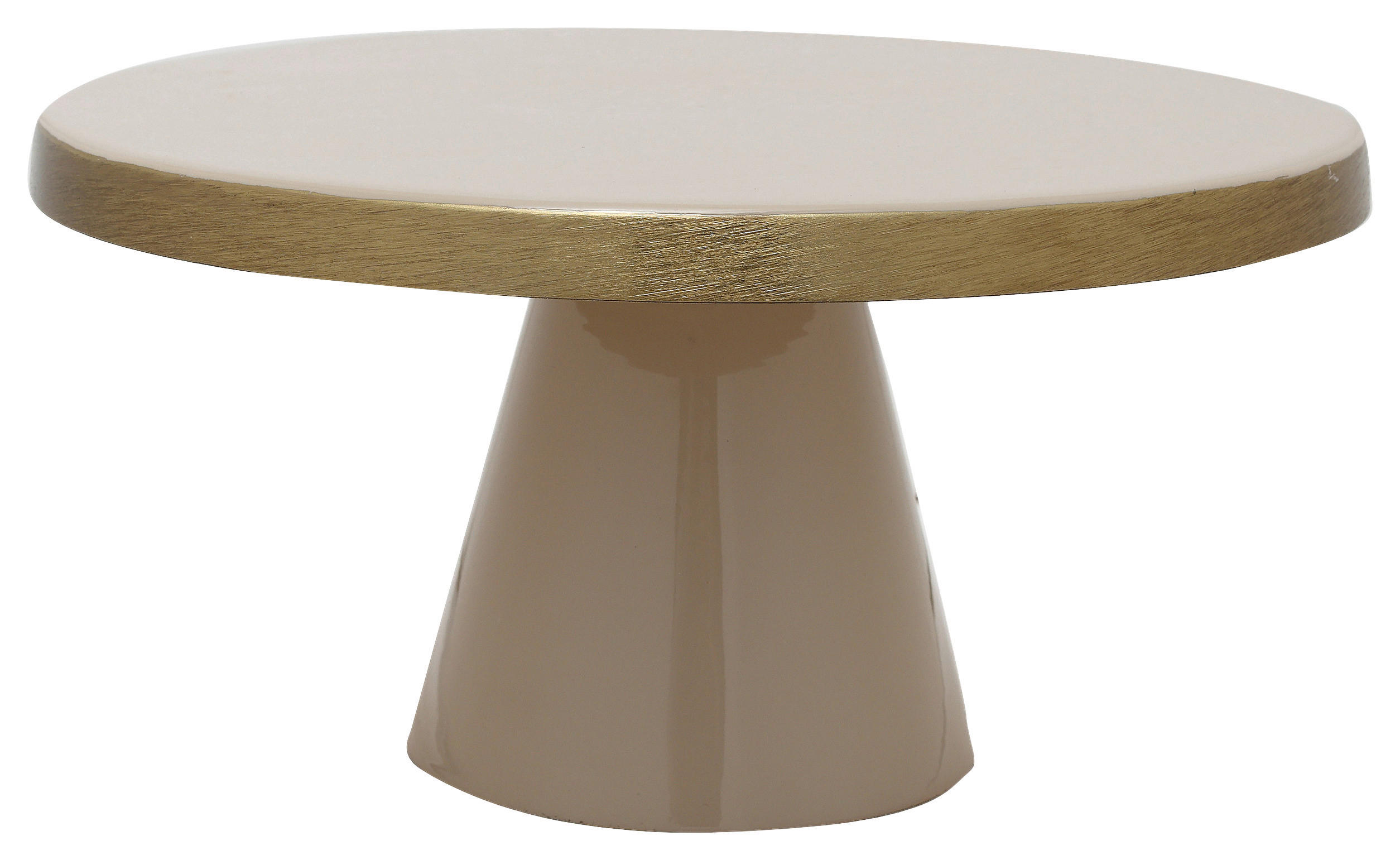TORTENPLATTE - Beige/Goldfarben, Trend, Metall (21/14cm) - Kayoom