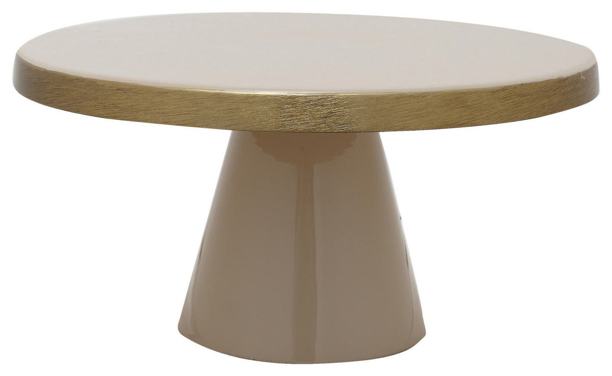 TORTENPLATTE - Beige/Goldfarben, Trend, Metall (21/14cm) - Kayoom