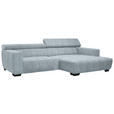 ECKSOFA  in Webstoff Türkis  279/182 cm  - Türkis/Schwarz, KONVENTIONELL, Textil/Metall (279/182cm) - Hom`in