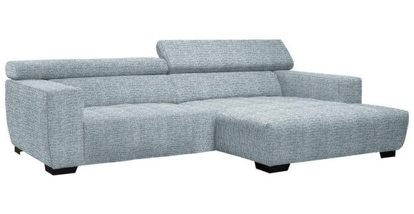 ECKSOFA  in Webstoff Türkis  279/182 cm  - Türkis/Schwarz, KONVENTIONELL, Textil/Metall (279/182cm) - Hom`in