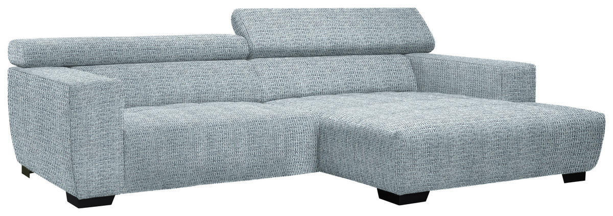 ECKSOFA in Webstoff Türkis  279/182 cm  - Türkis/Schwarz, KONVENTIONELL, Textil/Metall (279/182cm) - Hom`in