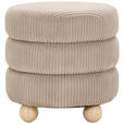 HOCKER Cord Kiefer Greige  - Greige/Naturfarben, LIFESTYLE, Holz/Textil (42/41/42cm) - Xora