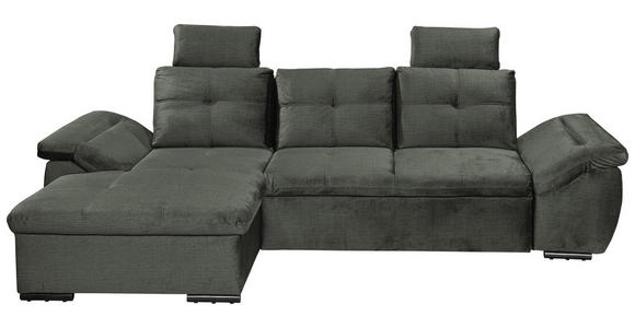 ECKSOFA  in Mikrovelours Dunkelgrün  - Dunkelgrün/Schwarz, KONVENTIONELL, Kunststoff/Textil (170/275cm) - Carryhome