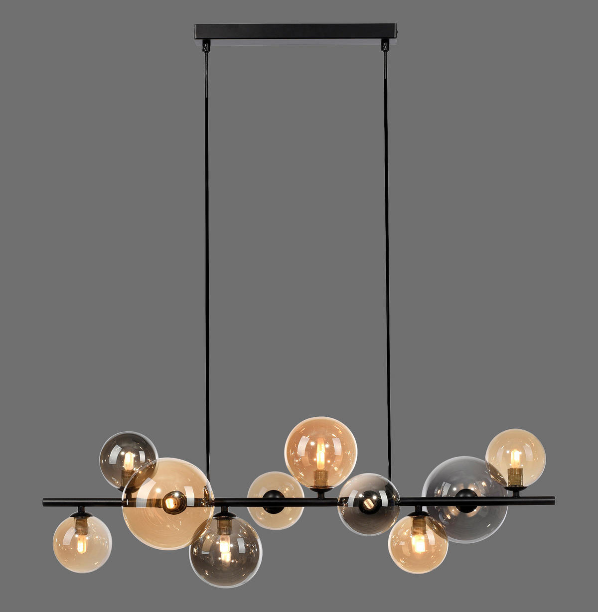 STROPNÍ ZÁVĚSNÉ LED SVÍTIDLO - černá, Trend, kov/plast (85/35/150cm)