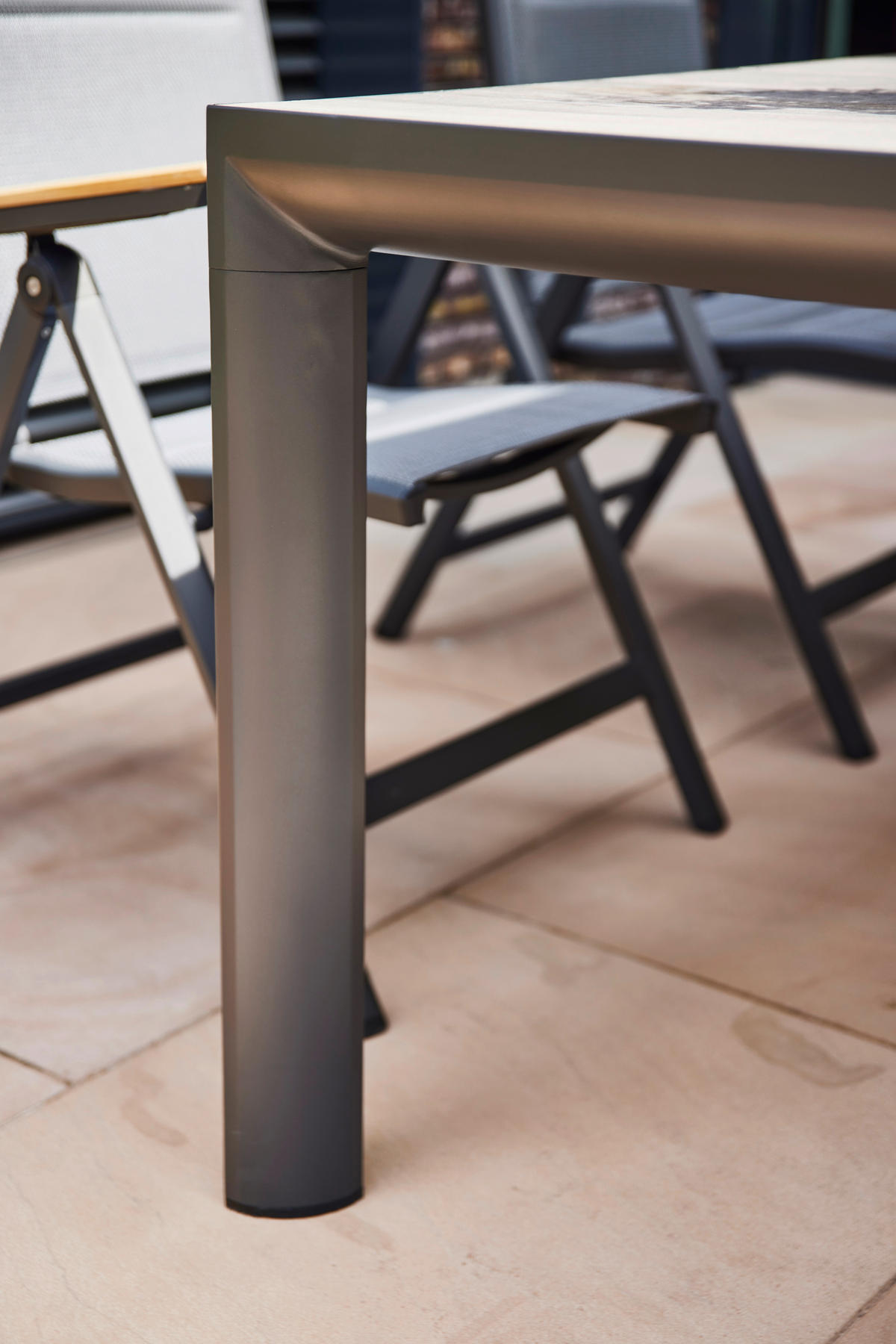 GARTENTISCH 140/90/74 cm Metall rechteckig  - Anthrazit/Graubraun, Basics, Keramik/Metall (140/90/74cm) - Siena Garden