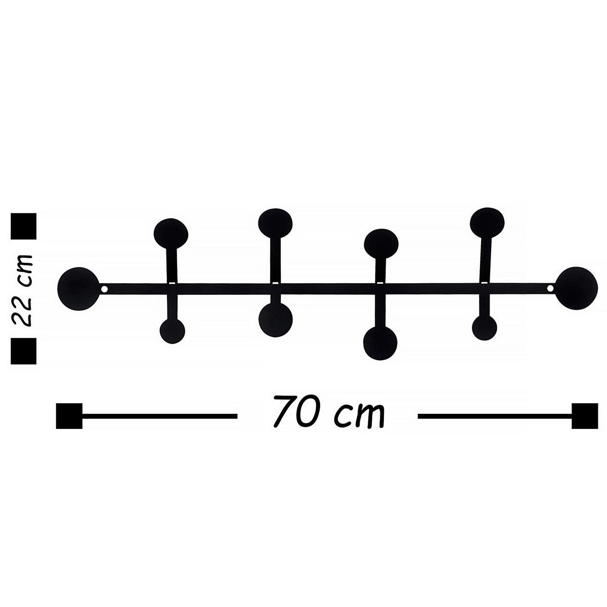 WANDGARDEROBE - Schwarz, Basics, Metall (70/22cm)