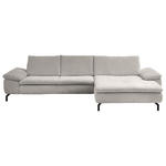 ECKSOFA in Struktur Graubraun  - Graubraun/Schwarz, Design, Textil/Metall (341/181cm) - Dieter Knoll