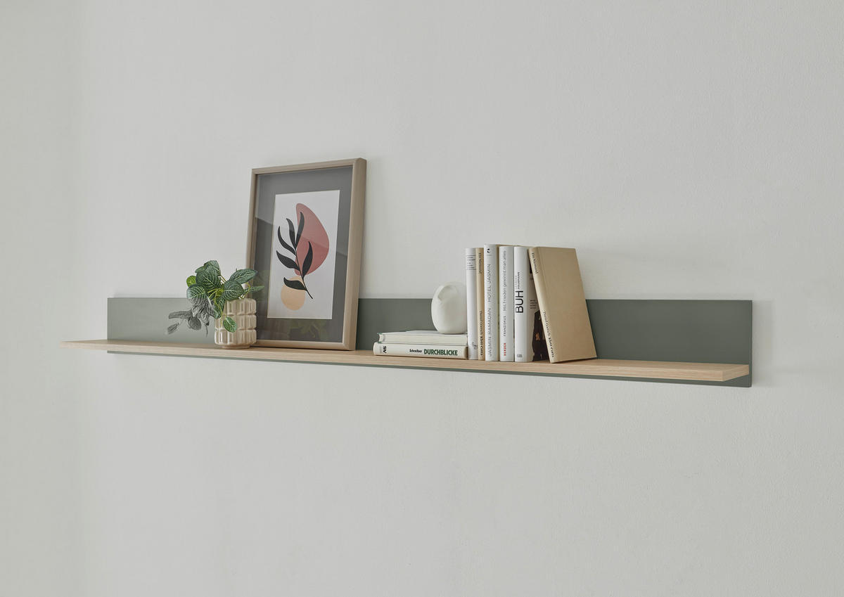 WANDBOARD Holzwerkstoff Grün, Eichefarben  - Eichefarben/Grün, Design, Holzwerkstoff (170/15/17cm) - Modante