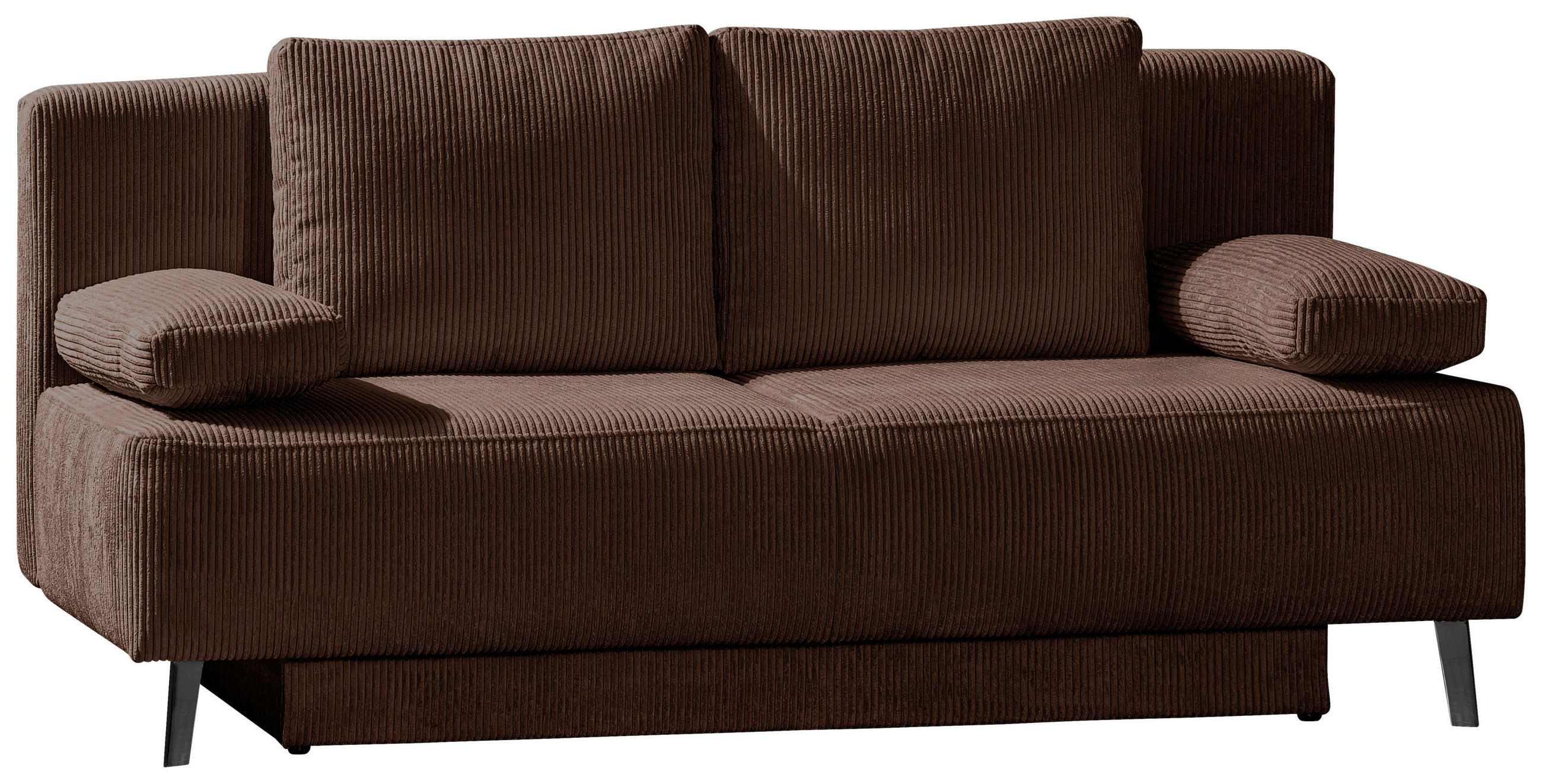SCHLAFSOFA Cord Braun  - Schwarz/Braun, MODERN, Textil/Metall (193/85/88cm) - Novel