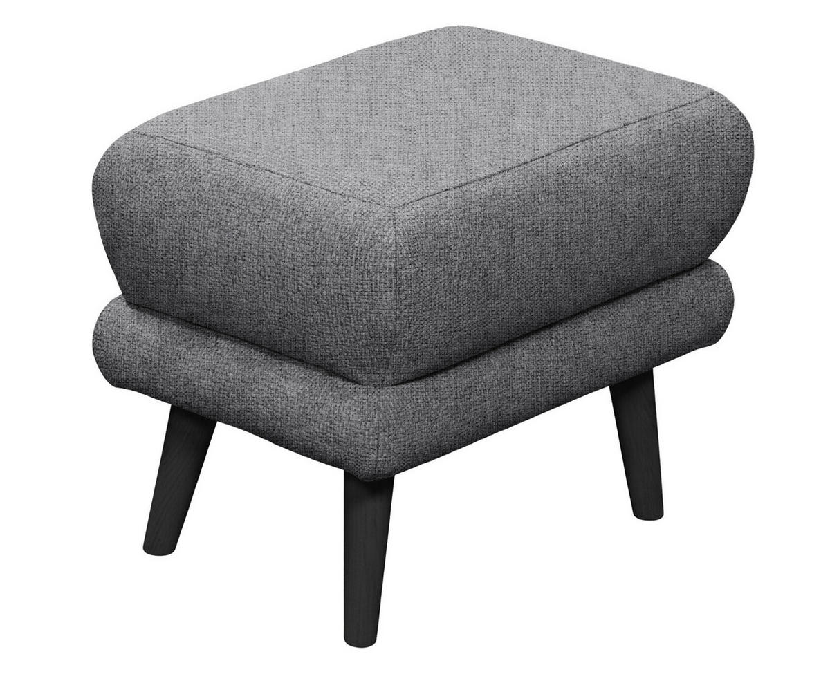 HOCKER MINA Mikrovelours Anthrazit  - Anthrazit/Schwarz, MODERN, Holz/Textil (63/43/42cm) - MID.YOU