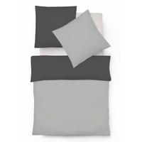 BETTWÄSCHE Provence Wende Leinenoptik 155/220 cm  - Dunkelgrau/Grau, Basics, Textil (155/220cm) - Fleuresse
