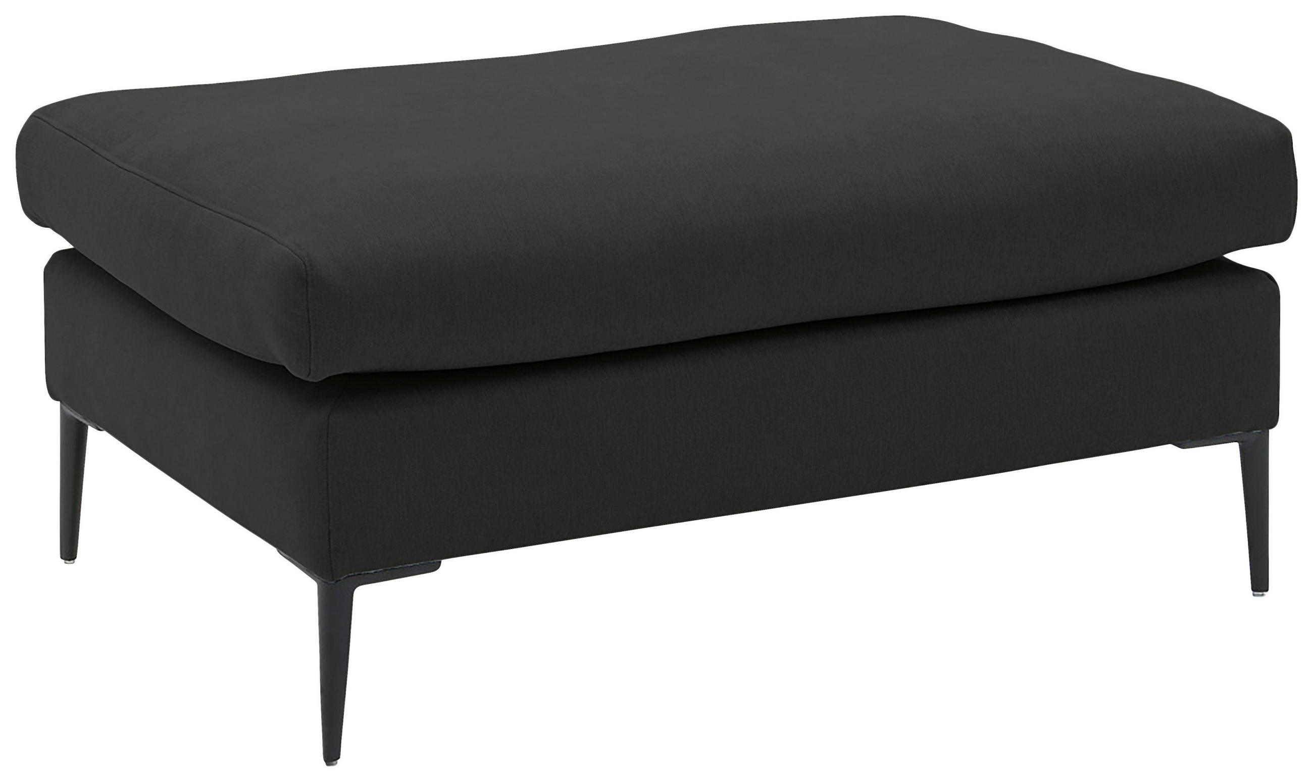 HOCKER Struktur Graphitfarben  - Schwarz/Graphitfarben, MODERN, Textil/Metall (100/43/69cm) - MID.YOU
